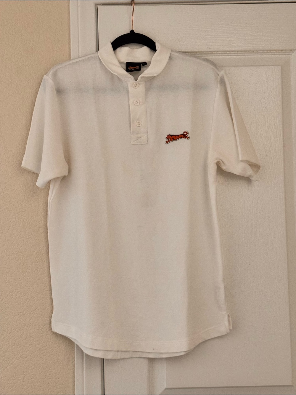 Le Tigre White Polo Shirt with Orange Logo